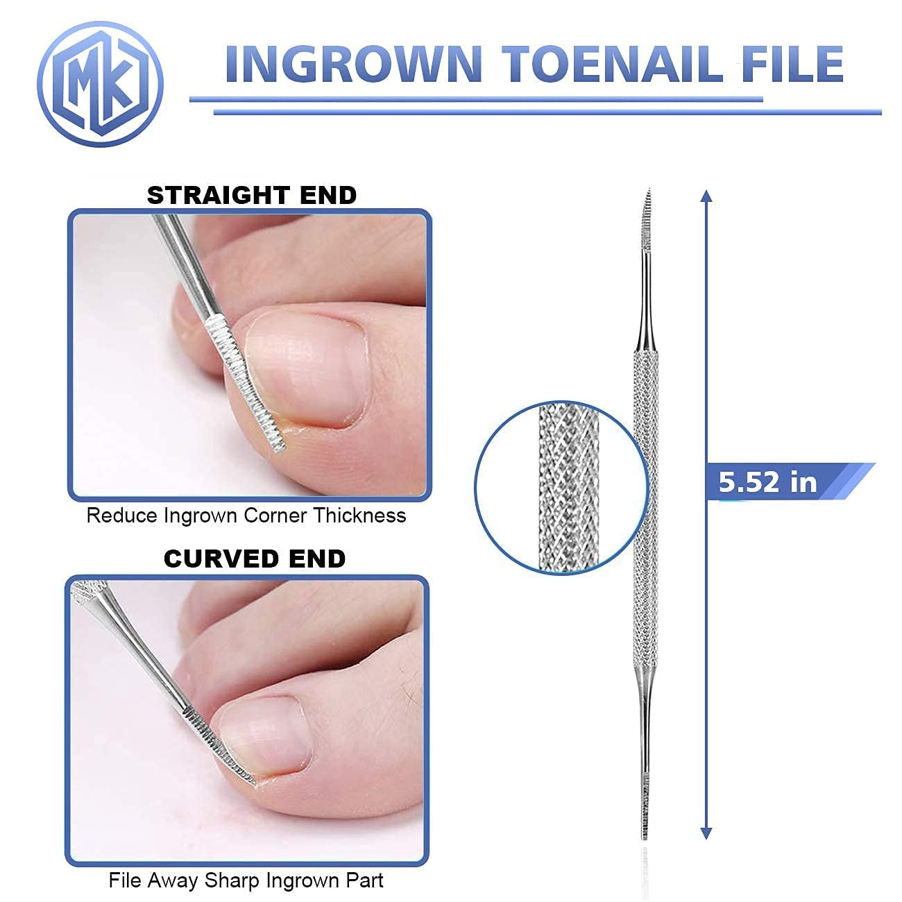Toenail Clippers Kit for Ingrown/Thick Nail, Ingrown Toenail Tool Kit with Ingrown Toenail Clipper/Corrector, Wide Jaw Opening Nail Clipper for Thick Nail, Pedicure Tool for Seniors/Adult by MAYKI Health & Beauty > Personal Care > Cosmetics > Cosmetic Tools > Nail Tools MAYKI   