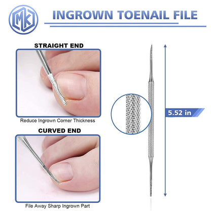 Toenail Clippers Kit for Ingrown/Thick Nail, Ingrown Toenail Tool Kit with Ingrown Toenail Clipper/Corrector, Wide Jaw Opening Nail Clipper for Thick Nail, Pedicure Tool for Seniors/Adult by MAYKI Health & Beauty > Personal Care > Cosmetics > Cosmetic Tools > Nail Tools MAYKI   