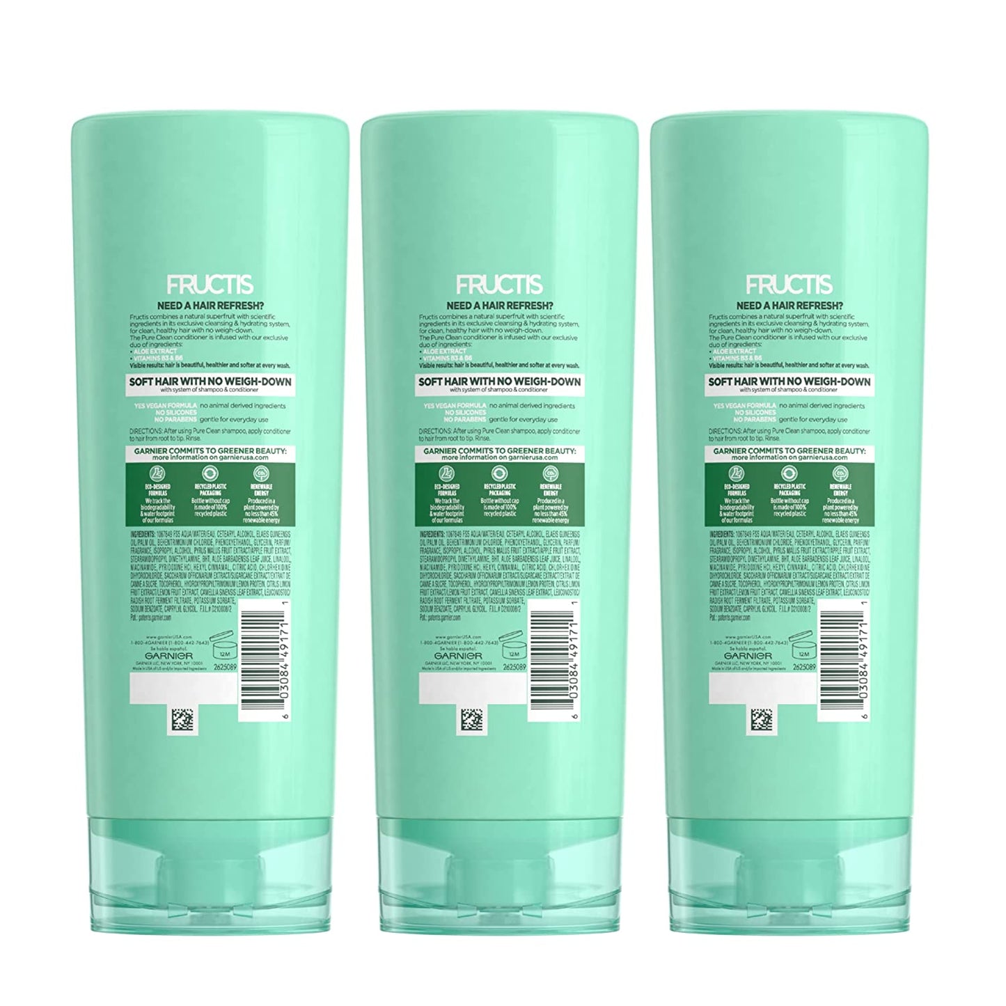 Garnier Hair Care Fructis Pure Clean Conditioner, 12 Fl Oz (Pack of 3) - Packaging May Vary Health & Beauty > Personal Care > Hair Care Garnier   
