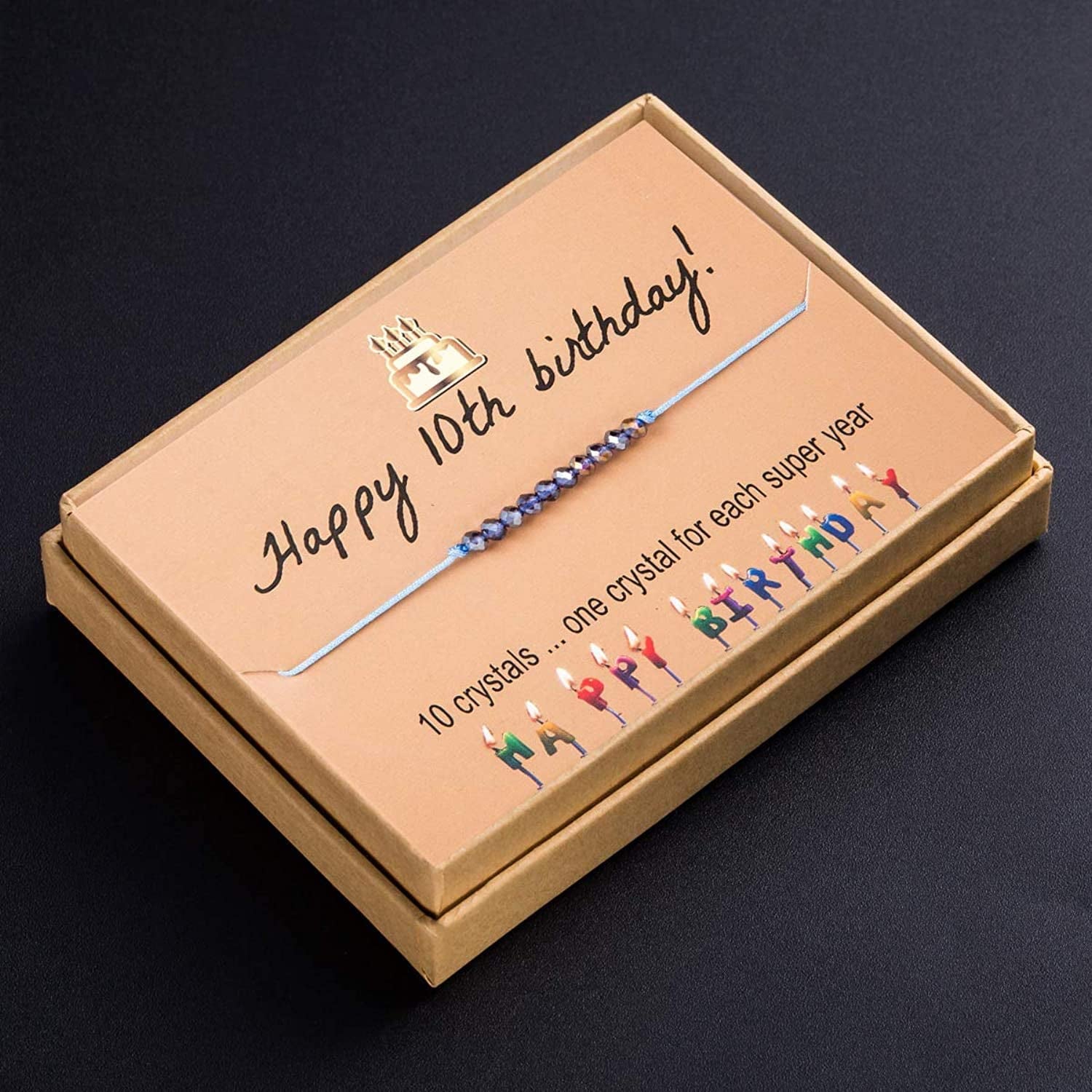 Happy Birthday Bracelet Gift for Teen Girls,Crystal Beads Bracelet Gifts for 10 Year Old Girl Birthday Jewelry Apparel & Accessories > Jewelry > Bracelets KGBNCIE   