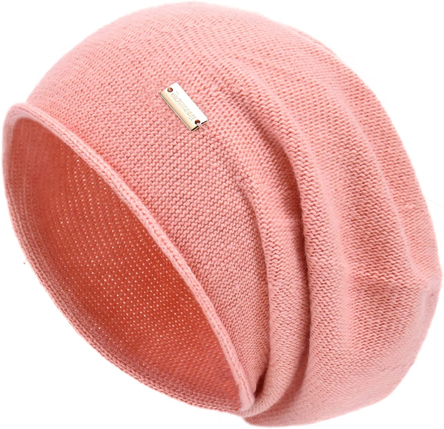 Jaxmonoy Cashmere Slouchy Knit Beanie Hat for Women Winter Soft Warm Ladies Wool Knitted Skull Beanies Cap Apparel & Accessories > Clothing Accessories > Hats jaxmonoy Peach  