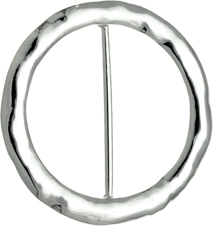 Pammyj Hammered round Scarf Ring Apparel & Accessories > Clothing Accessories > Scarves & Shawls PammyJ Silvertone  