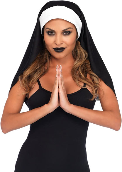 Leg Avenue Women'S Nun Habit Cap Costume Accessory Apparel & Accessories > Clothing Accessories > Headwear Leg Avenue Black/White  