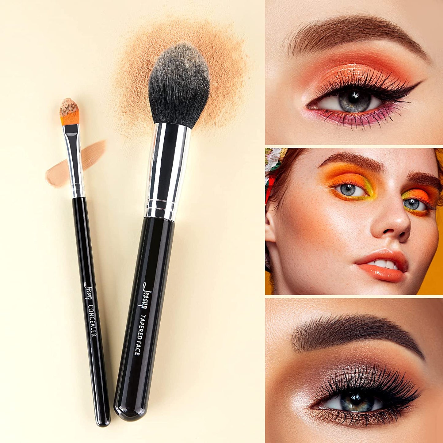 Jessup Pro Makeup Brushes 15 Pcs Makeup Brush Set Beauty Cosmetics Make up Powder Foundation Eyeshadow Eyeliner Blending Lip Brush Tools (Black /Silver) T092 Health & Beauty > Personal Care > Cosmetics > Cosmetic Tools > Makeup Tools Jessup   