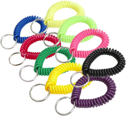 Lucky Line 2” Diameter Spiral Wrist Coil with Steel Key Ring, Flexible Wrist Band Key Chain Bracelet, Stretches to 12”, Purple 1 PK (410651) Apparel & Accessories > Jewelry > Bracelets Lucky Line Assorted Colors Pack of 10 