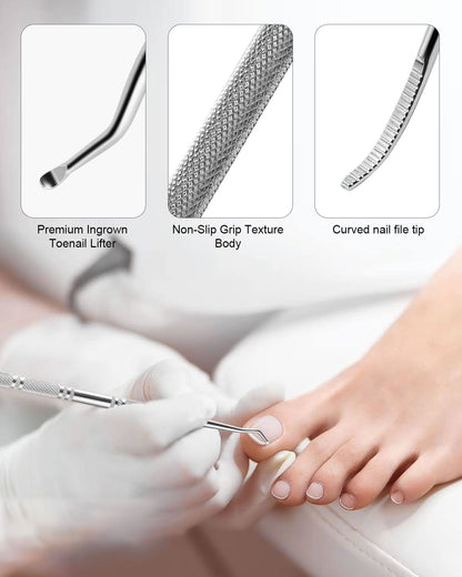BEZOX Ingrown Toenail Tools - Toenail Lifter and Toenail File Set, Podiatrist Preferred Ingrown Toenails Treatment Tools - Surgical Grade Stainless Steel, W/Tin Storage Box Health & Beauty > Personal Care > Cosmetics > Cosmetic Tools > Nail Tools BEZOX   