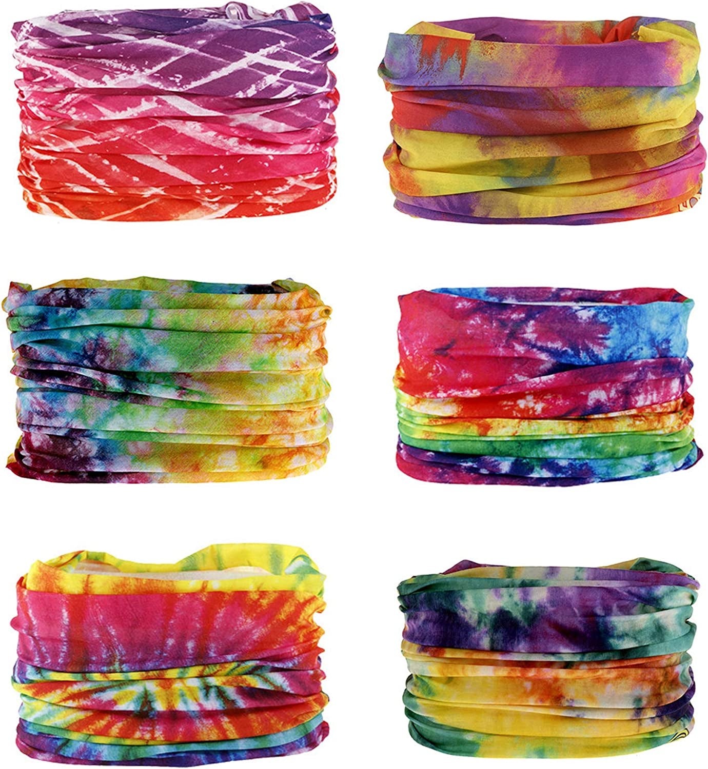 DEMIL 6PCS/8PCS/12PCS Seamless Headband Bandanas Headwear for Men&Women Scarf Apparel & Accessories > Clothing Accessories > Headwear Demil Sports 6pcs-Colorful Series1  
