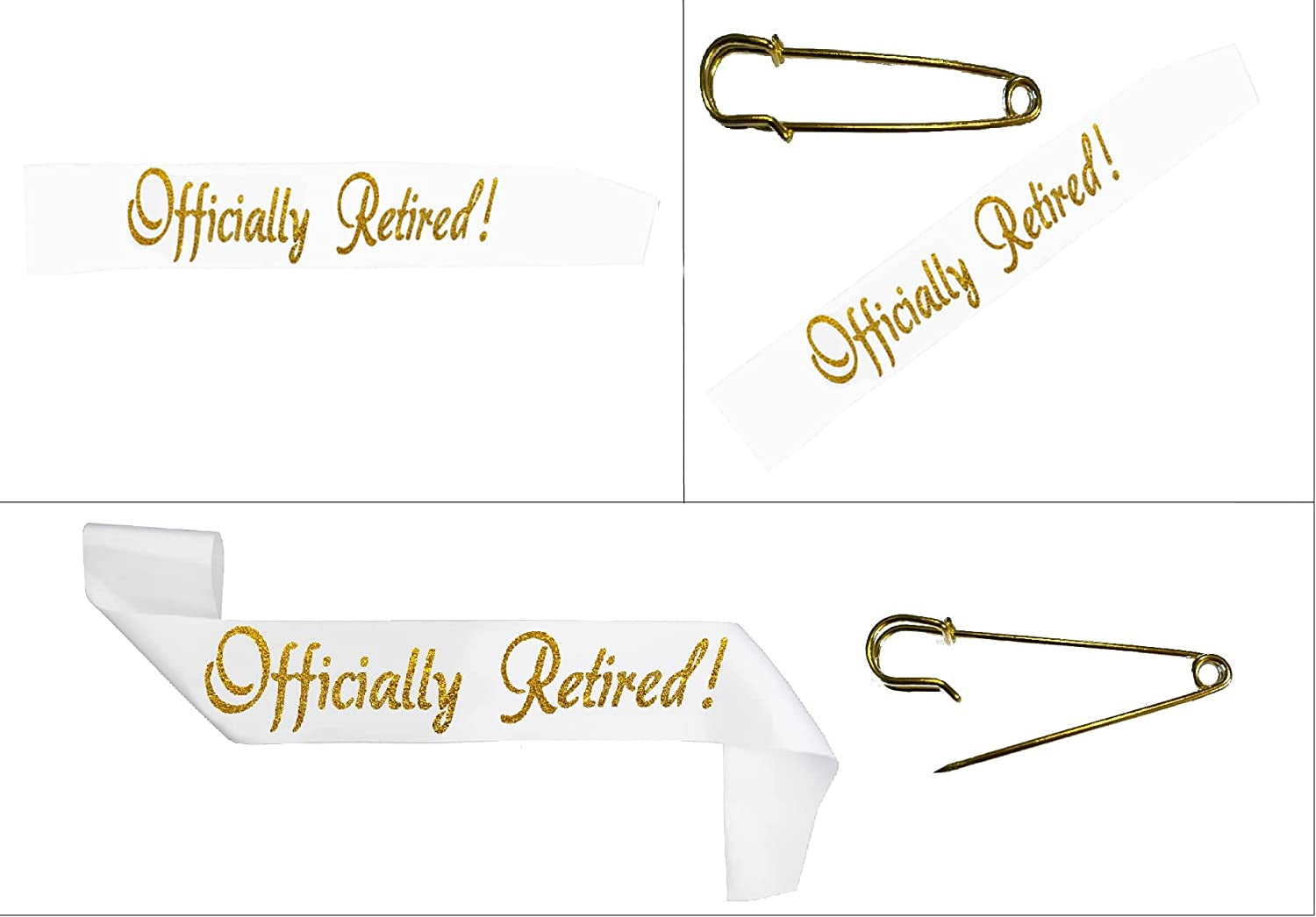 Retirement Sash and Tiara Bundle Set - Officially Retired Sash & Metal Rhinestone Tiara, Great for Retirement Work Party, Events, Party Supplies, Gifts, Favors, and Decorations #2 by JPACO Apparel & Accessories > Clothing Accessories > Sashes JPACO   