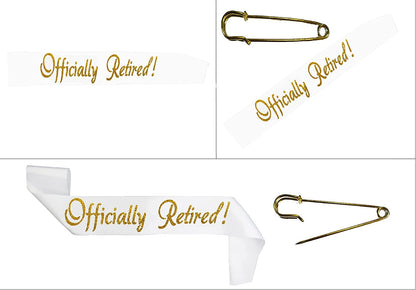 Retirement Sash and Tiara Bundle Set - Officially Retired Sash & Metal Rhinestone Tiara, Great for Retirement Work Party, Events, Party Supplies, Gifts, Favors, and Decorations #2 by JPACO Apparel & Accessories > Clothing Accessories > Sashes JPACO   