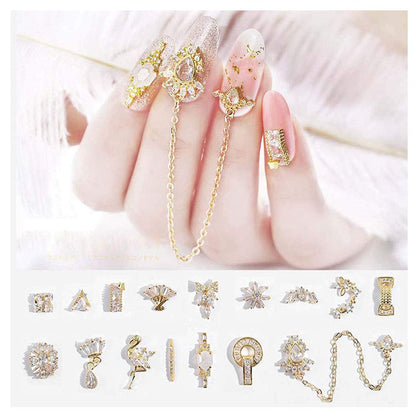 Lookathot 20Pcs/Set 3D Nail Art Decals Mixed Design Flamingo Meteorite Do Not Fade Metallic Studs Rhinestones Alloy Chain Manicure DIY Decoration Tools Health & Beauty > Personal Care > Cosmetics > Cosmetic Tools > Nail Tools Lookathot   