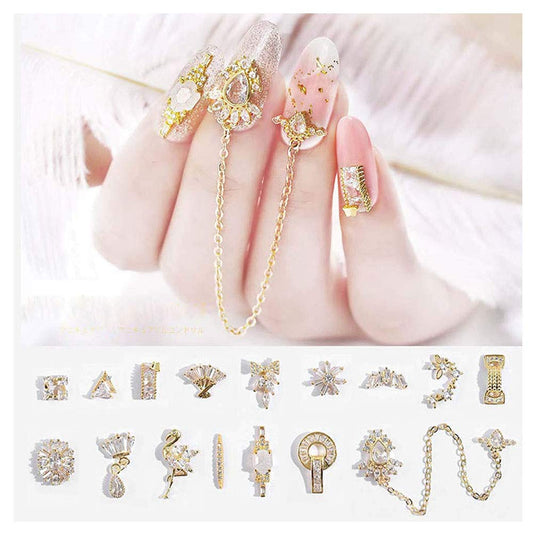 Lookathot 20Pcs/Set 3D Nail Art Decals Mixed Design Flamingo Meteorite Do Not Fade Metallic Studs Rhinestones Alloy Chain Manicure DIY Decoration Tools Health & Beauty > Personal Care > Cosmetics > Cosmetic Tools > Nail Tools Lookathot   