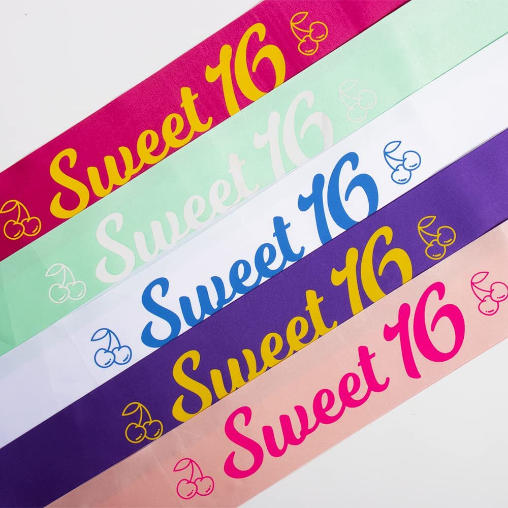 Party to Be Sweet 16 Birthday Sash Happy 16Th Birthday Party Decoration Party Favors for Birthday Girls Purple Apparel & Accessories > Clothing Accessories > Sashes Party to Be   