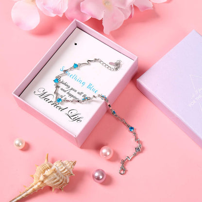 Something Blue Bride Anklet, Wedding Gift for Bride, Bridal Shower Gift, Gift Box Packaged (Blue Anklet) Apparel & Accessories > Jewelry > Anklets TRULIVA   