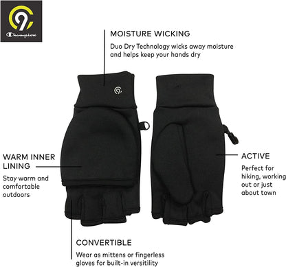 C9 Champion Women'S Everyday Flip Top Mitten and Fingerless Glove with Reflective Detail Apparel & Accessories > Clothing Accessories > Gloves & Mittens C9 Champion   