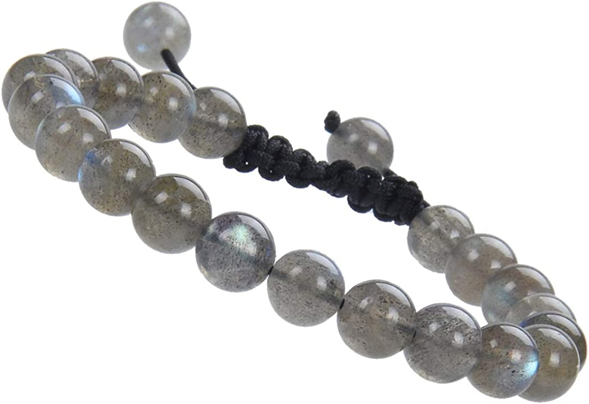 Massive Beads Natural Healing Power Gemstone Crystal Beads Unisex Adjustable Macrame Bracelets 8Mm Apparel & Accessories > Jewelry > Bracelets MASSIVE BEADS Labradorite  