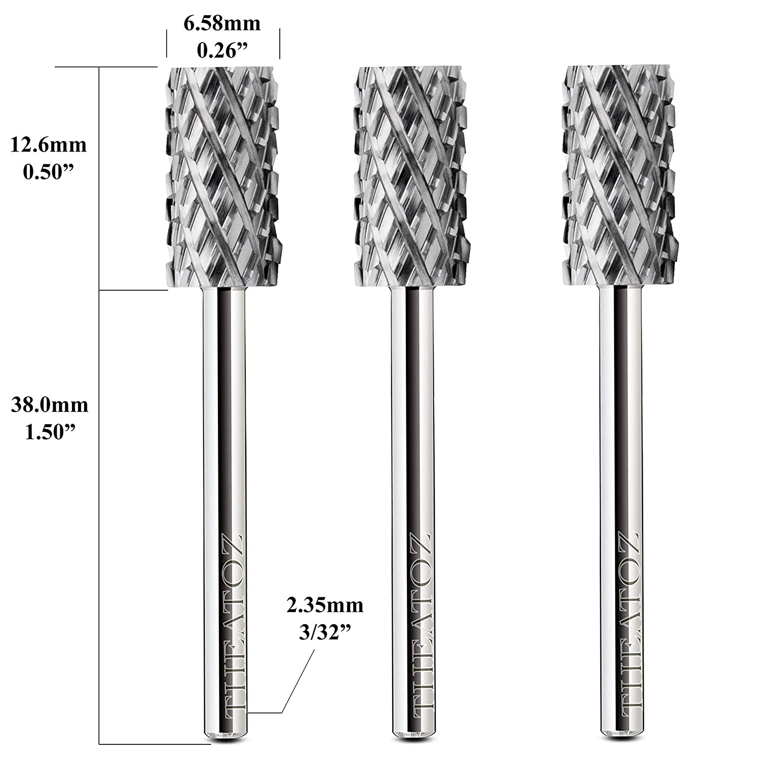 Theatoz Nail Drill Bit Flat Head, Large Barrel Electric Nail File 3/32-Inch Shank, Nail Tool, Tungsten Carbide Drill Bits for Removing Gel Nail Polish Acrylic Dipping Powder, (03 Pcs 4X-Corase) Health & Beauty > Personal Care > Cosmetics > Cosmetic Tools > Nail Tools Theatoz   