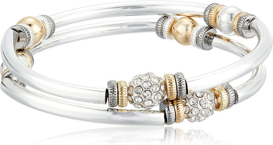 NINE WEST Women'S Tri Tone Bangle Bracelet Apparel & Accessories > Jewelry > Bracelets NINE WEST   