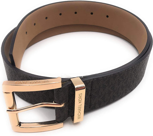 Michael Kors Women'S Synthetic Leather Mk Design Square Buckle Fashion Belt Apparel & Accessories > Clothing Accessories > Belts Michael Kors   