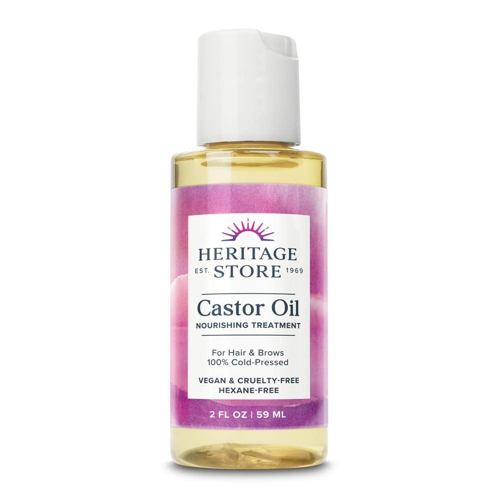 Heritage Store Castor Oil, Nourishing Hair Treatment, Deep Hydration for Healthy Hair Care, Skin Care, Eyelashes & Brows, Castor Oil Packs & More, Cold Pressed, Hexane Free, Vegan & Cruelty Free, 16Oz Health & Beauty > Personal Care > Hair Care Heritage Store 2 Ounce  