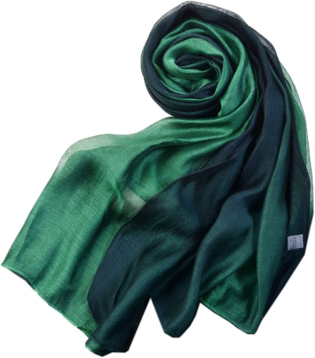 SNUG STAR Cotton Silk Scarf Elegant Soft Wraps Color Shade Scarves for Women Apparel & Accessories > Clothing Accessories > Scarves & Shawls SNUG STAR Dark Green  