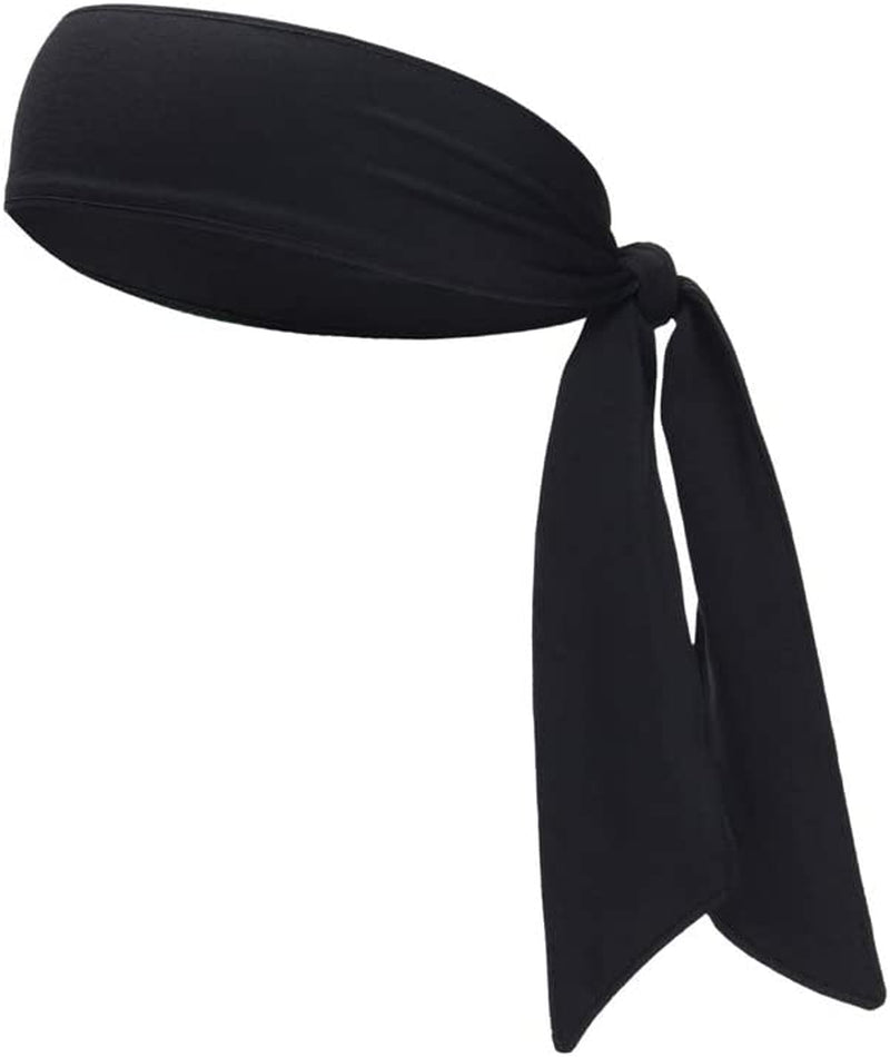 Sports Headband - Head Tie Tennis Tie Hairband - Sweatbands Headbands Wristbands Head Wrap - Ideal for Working Out,Tennis Apparel & Accessories > Clothing Accessories > Bandanas & Headties DEMIL 1pcs-black  
