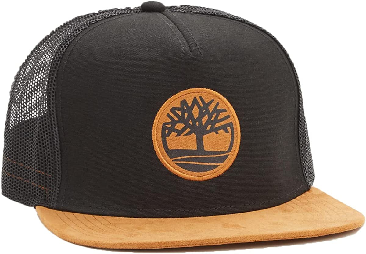 Timberland Flat Brim Mesh Back Adjustable Snapback Trucker Hat Apparel & Accessories > Clothing Accessories > Hats Timberland   