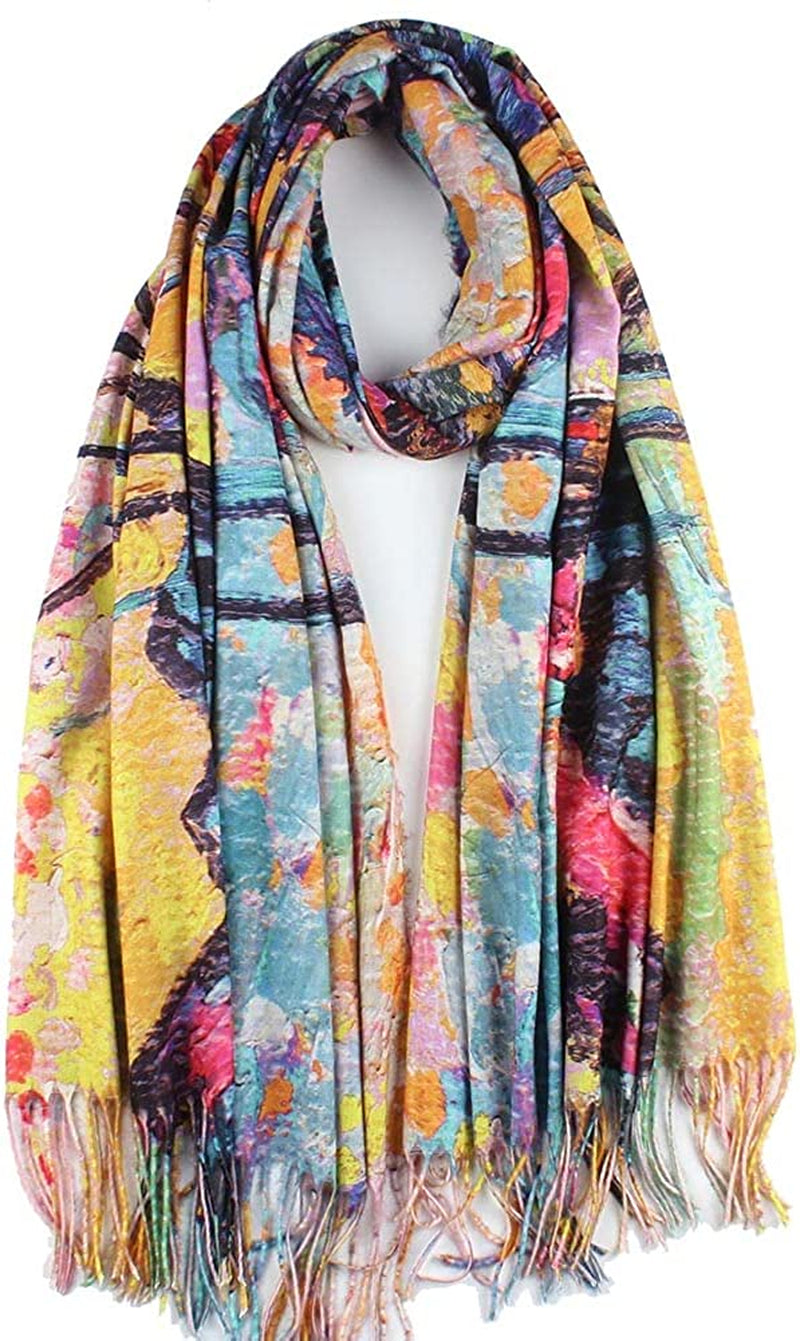 Soft Cashmere Feel Scarf for Women Elegant Art Print Winter Warm Scarves Large Shawl Wrap Monet Klimt Van Gogh Gifts Apparel & Accessories > Clothing Accessories > Scarves & Shawls Umjetnost C52  
