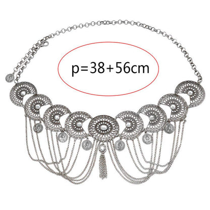 Nicute Boho Coin Belly Chain Rhinestone Waist Chains Dance Summer Body Jewelry for Women and Girls(Silver) Apparel & Accessories > Jewelry > Body Jewelry Nicute   