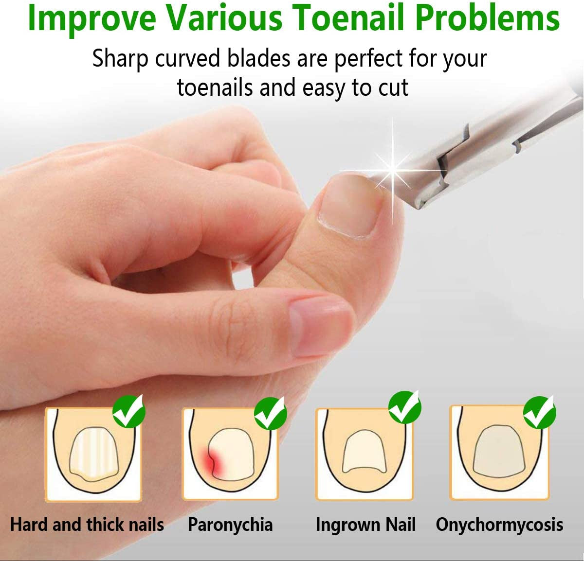 Podiatrist Toenail Clippers，Professional Ingrown or Thick Toe Nail Clippers for Men & Seniors ，Toe Clippers Podiatrist Tool Pedicure Clippers Toenail Cutters Nipper Precision Diabetic Toenail Clipper Health & Beauty > Personal Care > Cosmetics > Cosmetic Tools > Nail Tools DEJLIG   