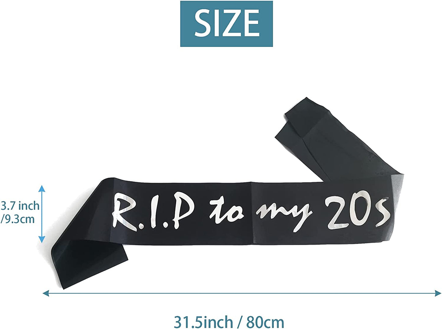 RIP to My 20S Birthday Sash for Girl, Women, Men, 30Th Birthday Gifts, RIP to My Youth Birthday Decor, Black and White Sash, Funeral for Youth 30Th Decorations, Great Birthday Party Supplies Apparel & Accessories > Clothing Accessories > Sashes Joyiou   