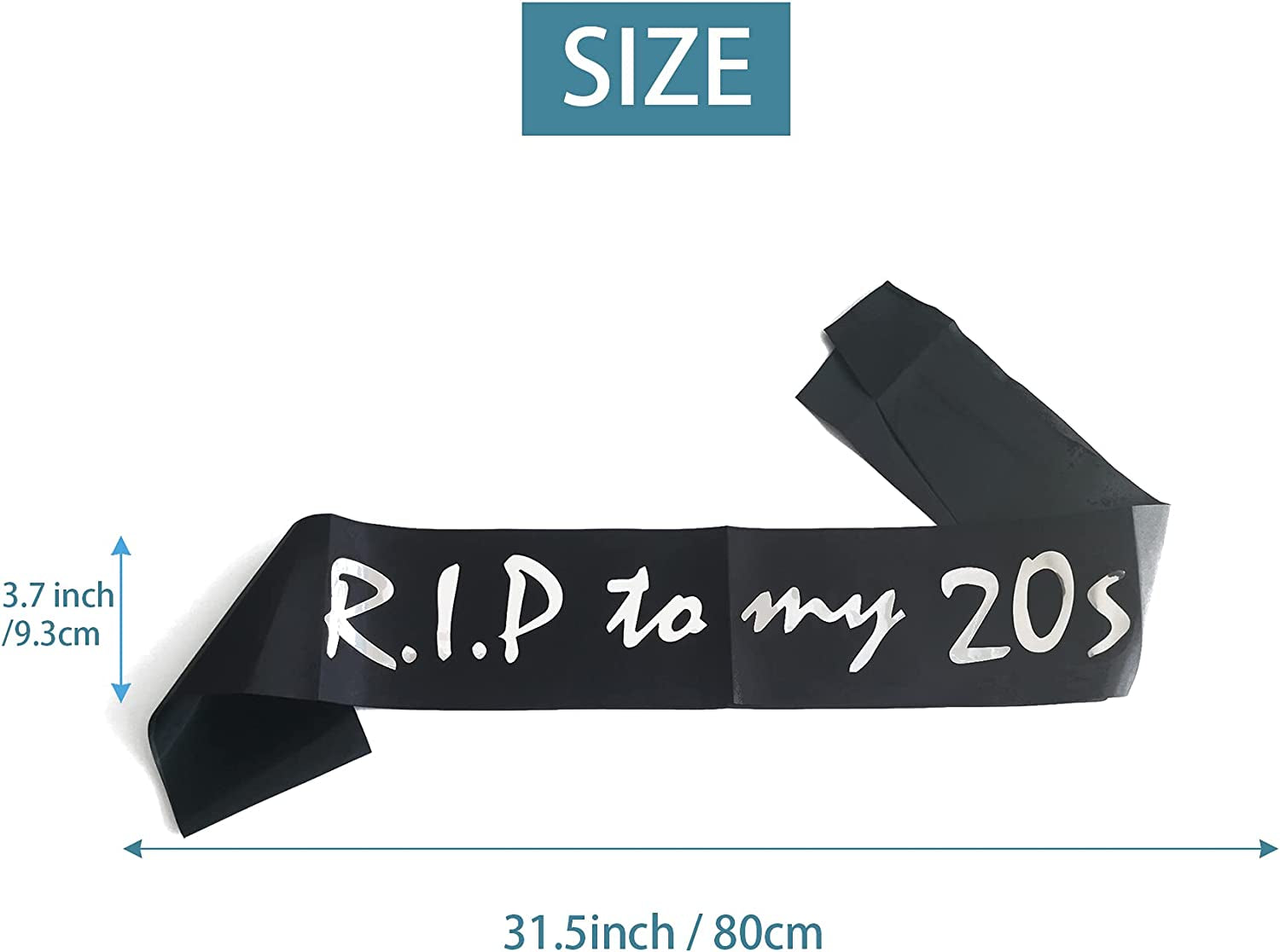 RIP to My 20S Birthday Sash for Girl, Women, Men, 30Th Birthday Gifts, RIP to My Youth Birthday Decor, Black and White Sash, Funeral for Youth 30Th Decorations, Great Birthday Party Supplies Apparel & Accessories > Clothing Accessories > Sashes Joyiou   