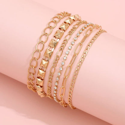 Generic Gold Ankle Chain Fashion Multilayer Punk Anklet Vintage Diamond Anklet for Women and Teen Girls 6Pcs Set Apparel & Accessories > Jewelry > Anklets Generic   