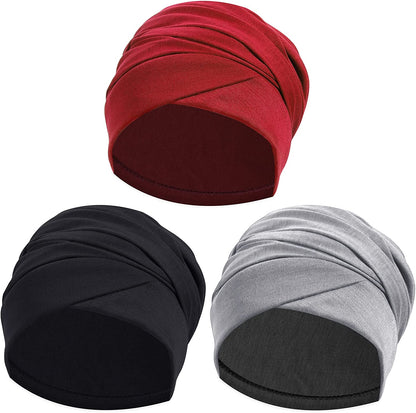 Ever Fairy Turban Head Wrap Scarf,African Women' Soft Long Scarf Shawl Hair Bohemian Headwrap Stretch Headband Tie Apparel & Accessories > Clothing Accessories > Scarves & Shawls Ever Fairy Set A-black+grey+red  