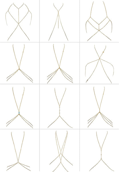 Vegolita 12Pcs Body Chains for Women Beach Bikini Waist Belly Chain Jewelry Necklace Gold Tone Apparel & Accessories > Jewelry > Body Jewelry Vegolita   