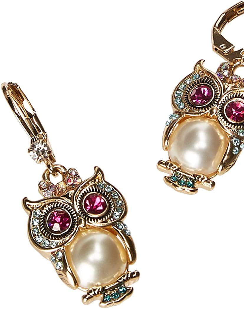 Betsey Johnson Pearl Critters Owl Drop Earrings Apparel & Accessories > Jewelry > Earrings Betsey Johnson   