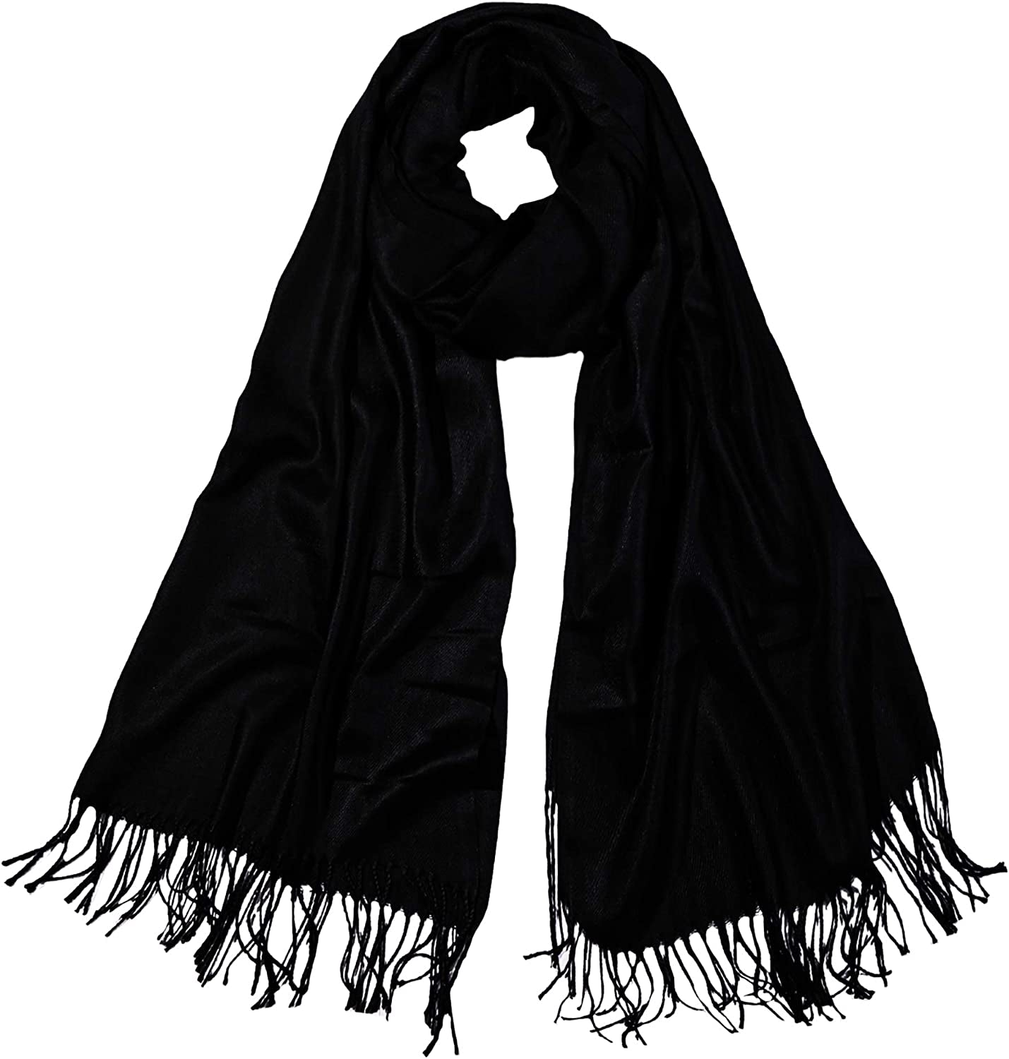 SOJOS Women Large Soft Cashmere Feel Pashmina Shawls and Wraps Winter Scarf for Evening Dresses SC304 Apparel & Accessories > Clothing Accessories > Scarves & Shawls SOJOS C2 Black  