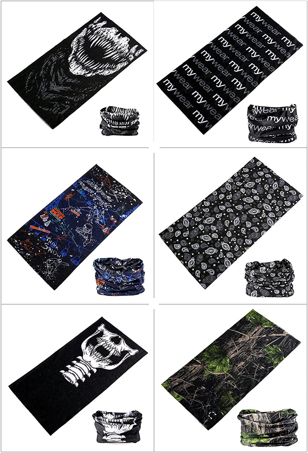 Kingree 6PCS Outdoor Magic Scarf, Elastic Headbands, Headscarves, Headwear, Mask Apparel & Accessories > Clothing Accessories > Headwear KINGREE   