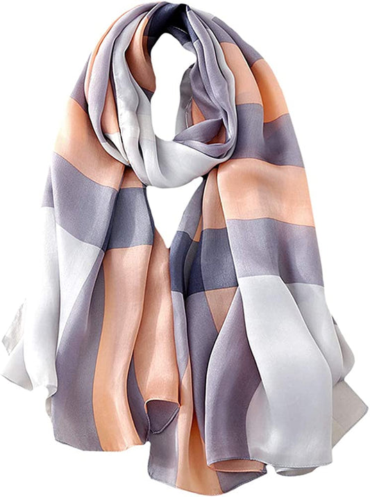 Van Caro Womens Silk Spring Scarf Fashion Shawls Wraps for Hair & Neck, Grey Apparel & Accessories > Clothing Accessories > Scarves & Shawls Lobagve   