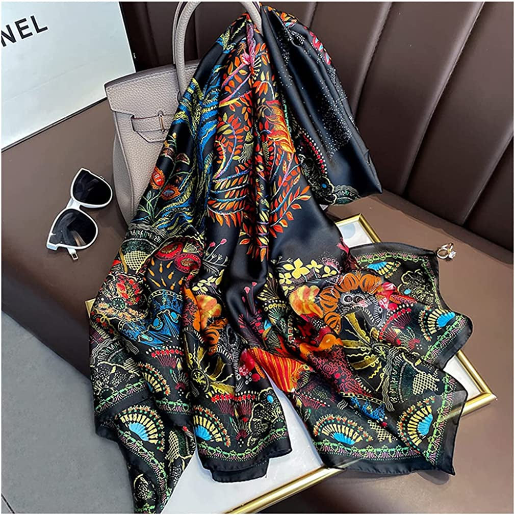 Fashion Scarves 100% Silk Felling Scarf Long Lightweight Sunscreen Shawls Wrap for Women Hair Scarves Apparel & Accessories > Clothing Accessories > Scarves & Shawls Aufeel   