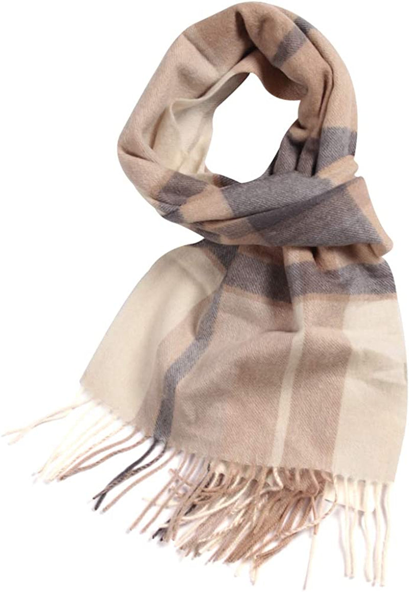 WAMSOFT 100% Pure Wool Scarf, Thick Long Plaid Scarf Winter Tartan Scarves for Men Women… Apparel & Accessories > Clothing Accessories > Scarves & Shawls WAMSOFT Camel Plaid 2  