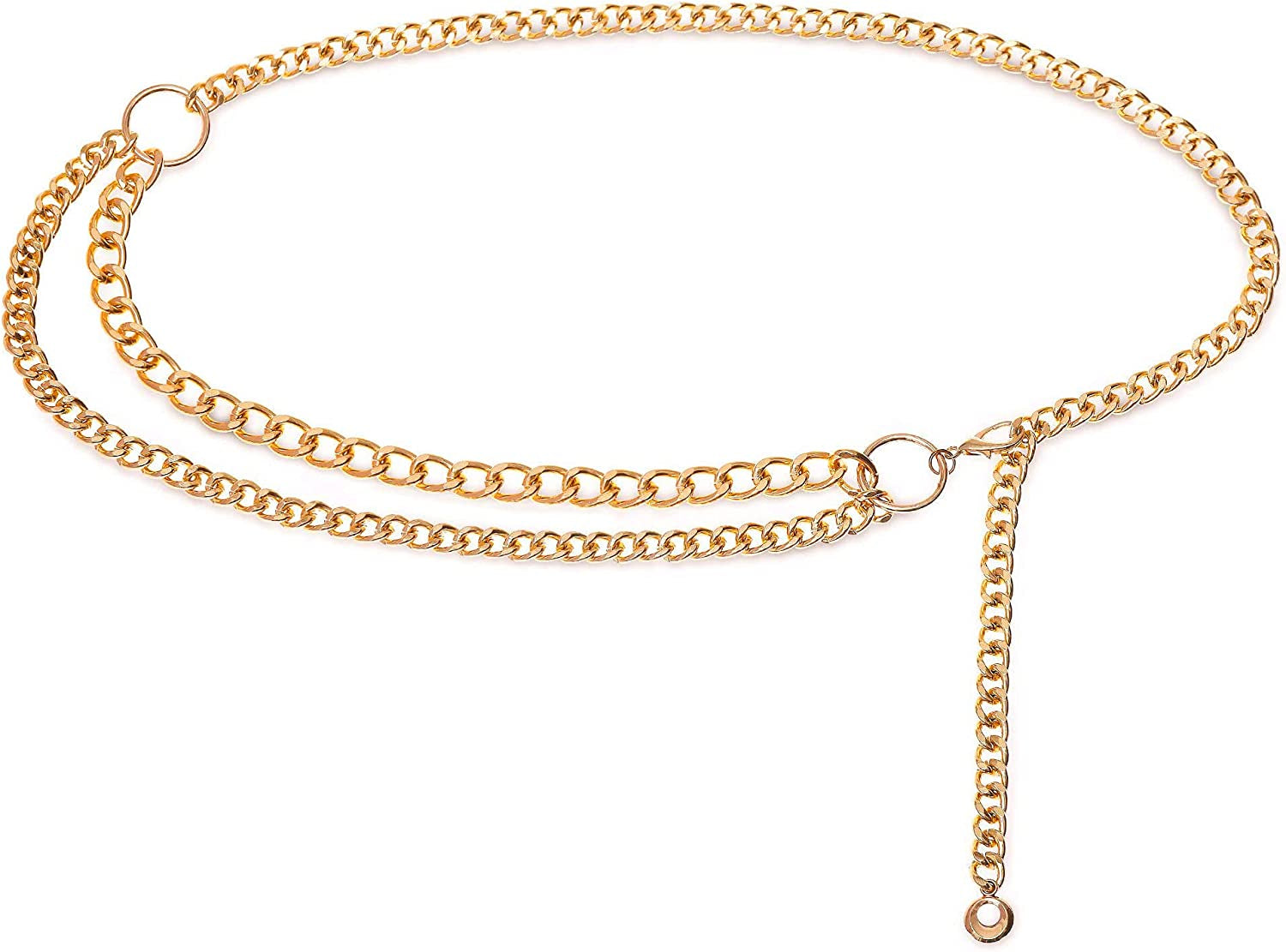 FAN&LOUIS Gold Waist Chain Belt for Women Dresses Metal Link Dangling Cinturones De Mujer Apparel & Accessories > Jewelry > Body Jewelry FAN&LOUIS   