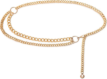 FAN&LOUIS Gold Waist Chain Belt for Women Dresses Metal Link Dangling Cinturones De Mujer Apparel & Accessories > Jewelry > Body Jewelry FAN&LOUIS   