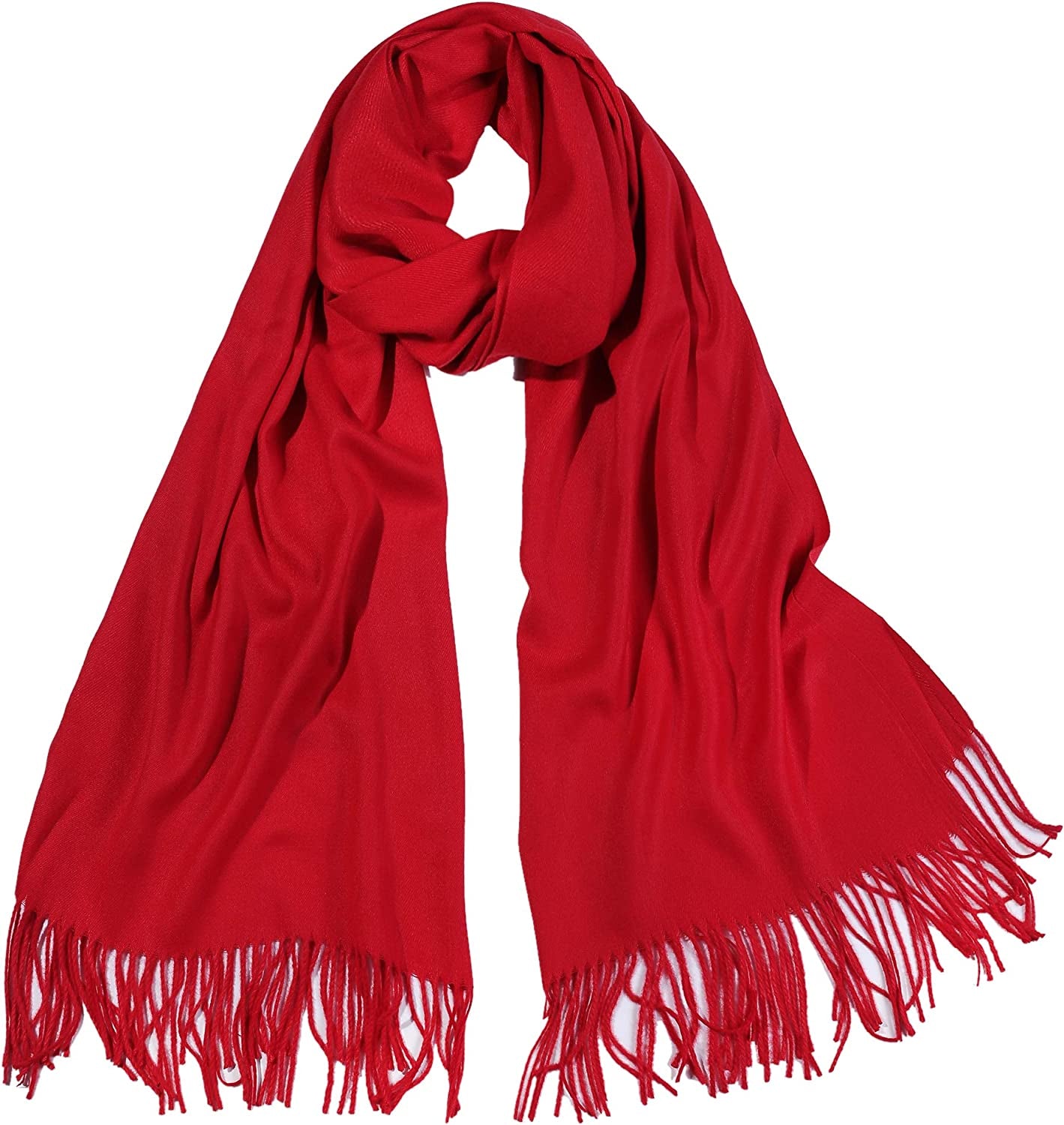 SOJOS Women Large Soft Cashmere Feel Pashmina Shawls and Wraps Winter Scarf for Evening Dresses SC304 Apparel & Accessories > Clothing Accessories > Scarves & Shawls SOJOS 304c20 Red  