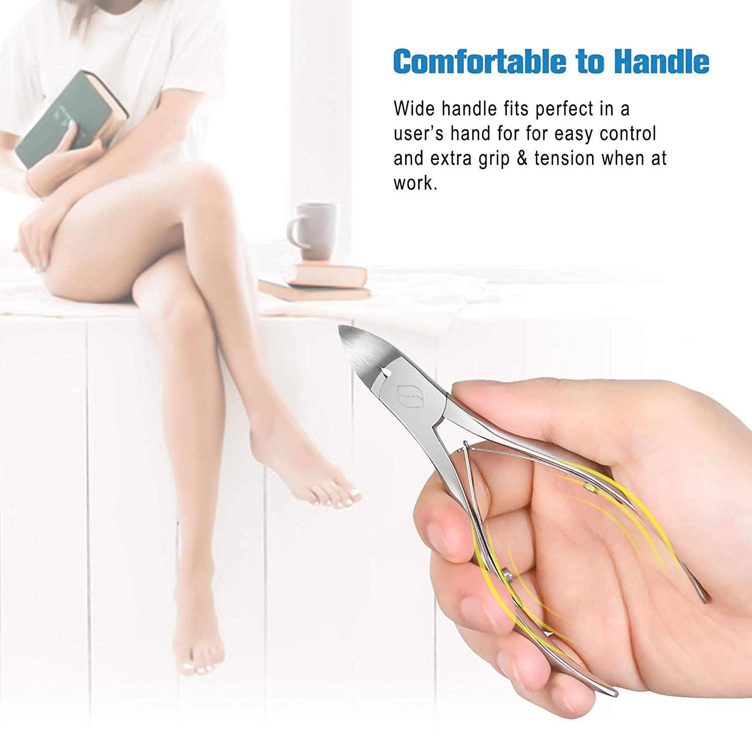 FERYES Toenail Clippers for Thick,Fungal or Ingrown Toenails - Ingrown Nail Clipper for Men,Women,Seniors,Podiatrist - Heavy Duty 4R13 Stainless Steel Toenail Tool - Silver Health & Beauty > Personal Care > Cosmetics > Cosmetic Tools > Nail Tools FERYES   