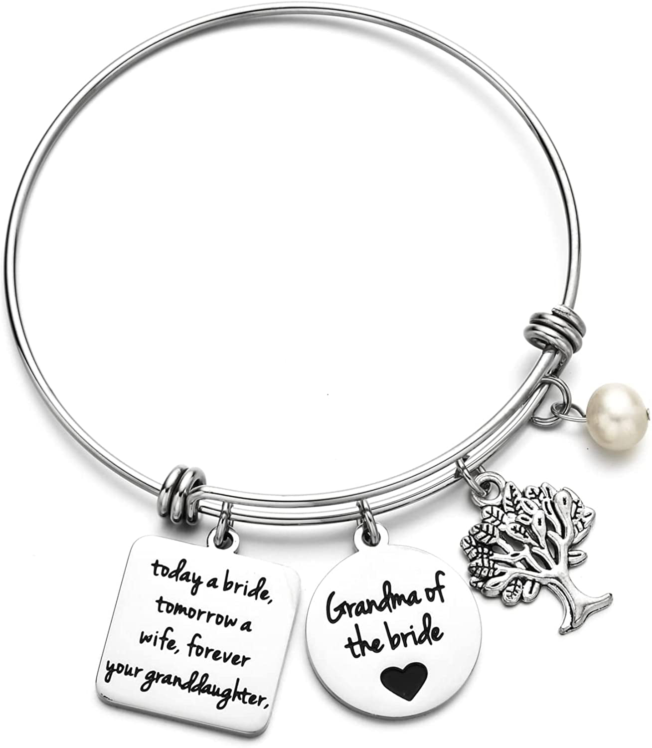 Miss Pink Wedding Gift for Bridesmaid Maid of Honor Flower Girl Bride to Be Sister Mother of the Bride Thank You Gift from Bride and Groom Thank You for Standing by My Side Bracelets Gifts Apparel & Accessories > Jewelry > Bracelets Miss Pink Grandma of The Bride  