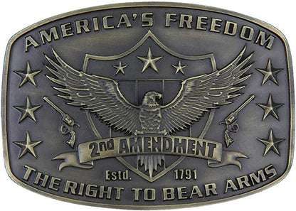 Montana Silversmiths 2Nd Amendment Series Attitude Western Belt Buckle Apparel & Accessories > Clothing Accessories > Belt Buckles Montana Silversmiths 2nd Amendment Heritage - Antique Brass  