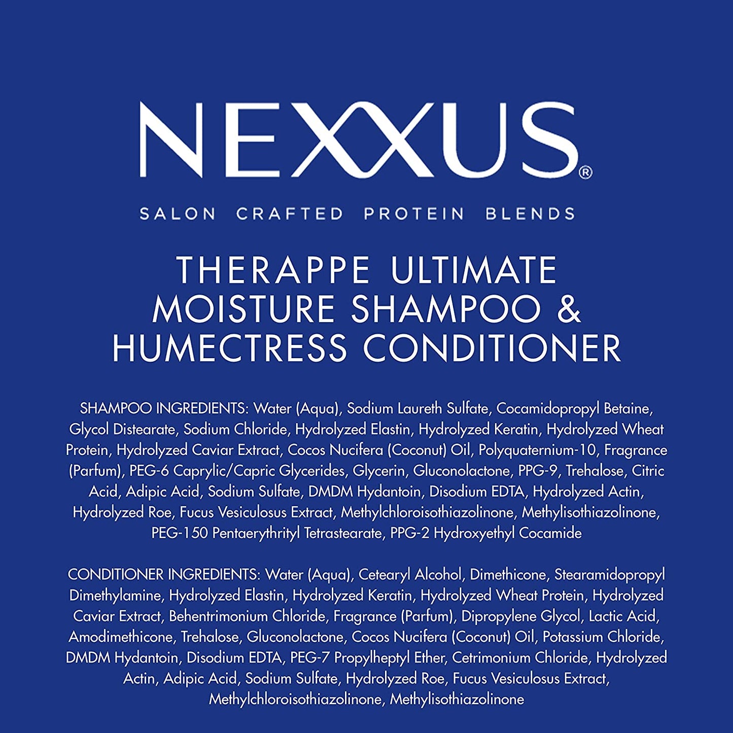 Nexxus Shampoo and Conditioner for Dry Hair Therappe Humectress Silicone-Free, Moisturizing Caviar Complex and Elastin Protein 33.8 Oz 2 Count Health & Beauty > Personal Care > Hair Care Nexxus   