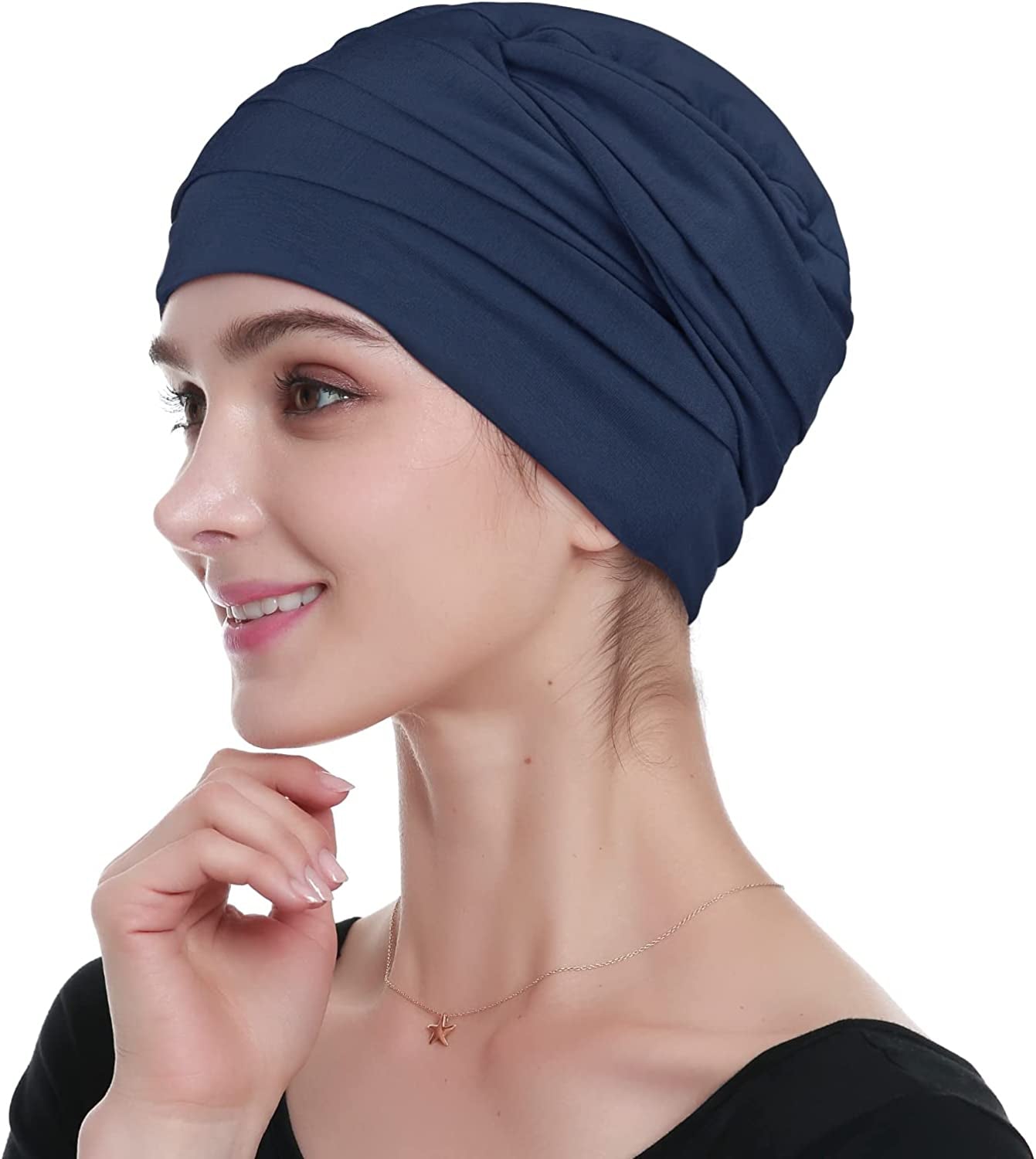 Bamboo Chemo Headwear Head Wraps for Cancer Patients – Warm, Super Comfy Apparel & Accessories > Clothing Accessories > Headwear KYLIE MAX Grey Pattern  