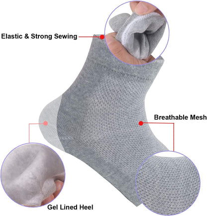 Vented Moisturizing Gel Heel Socks, 3 Pairs Toeless Spa Sock for Foot Care Treatment, Cracked Heels, Dry Feet, Foot Calluses (Gray, Green, Pink) Health & Beauty > Personal Care > Foot Care Exptolii   