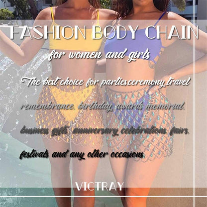 Victray Layered Body Chain Set Beach Waist Chains Fashion Body Accessories Jewelry for Women and Girls (Gold) Apparel & Accessories > Jewelry > Body Jewelry Victray   